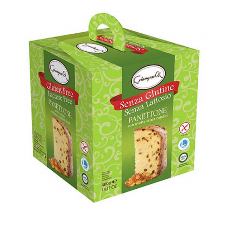 Panettone senza glutine e lattosio con uvetta 400 gr - Giampaoli