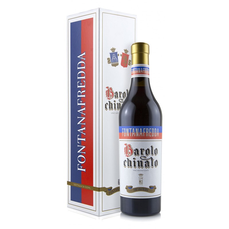 Barolo Chinato 50 cl - Fontanafredda con astuccio sul fondale